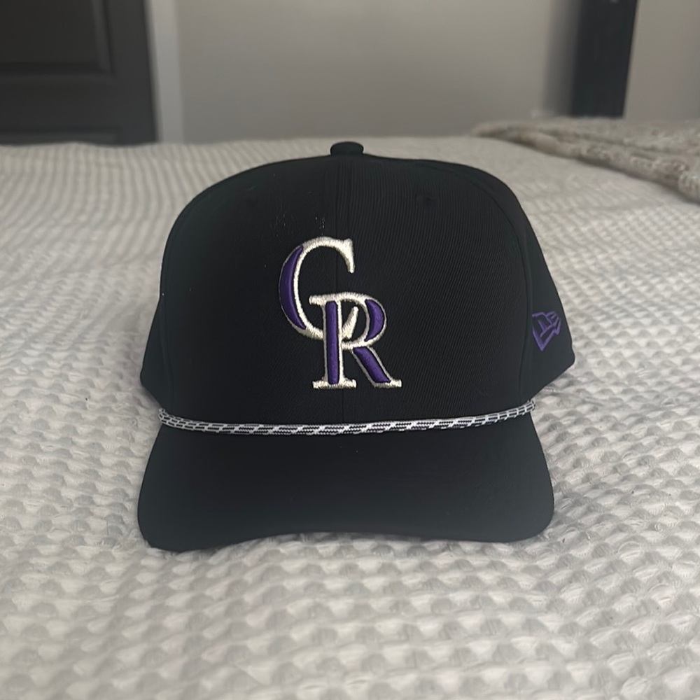 New Era Black and Purple Hat with Embroidered Logo